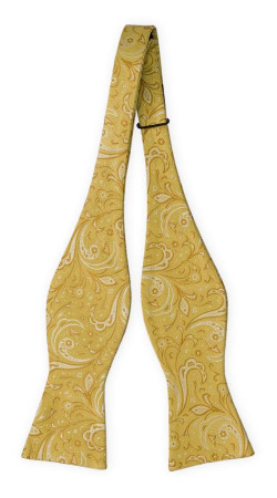 BRIDALLY Golden yellow pajarita sin atar