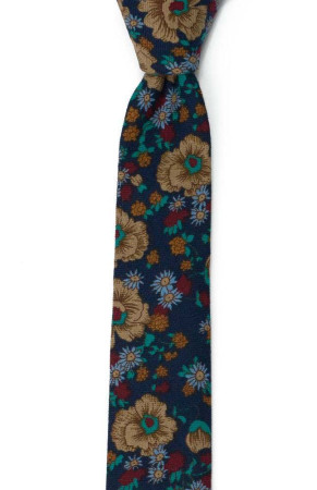 BRONZERING Dark blue corbata delgada