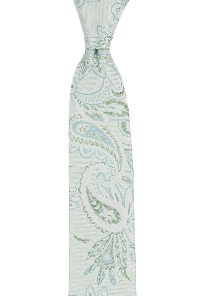 FLOURISHED PALE GREEN corbata delgada