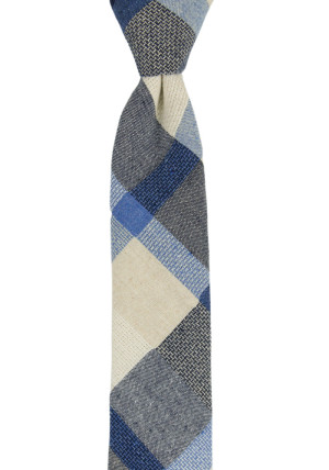 INTERWEAVE Blue corbata delgada