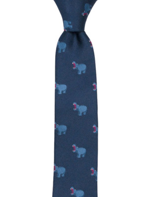 HIPPHOORAY Blue corbata delgada