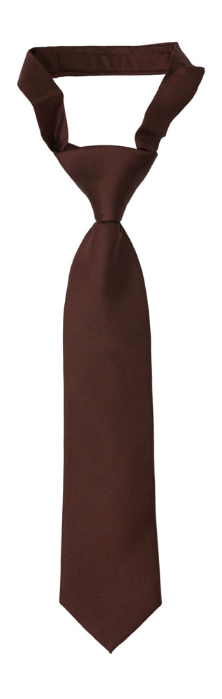 SOLID Brown corbata pequeña pre-atada niño