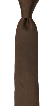 SOLID Dark brown corbata mediana niño