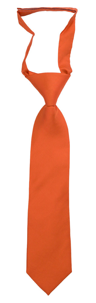 SOLID Orange corbata pequeña pre-atada niño