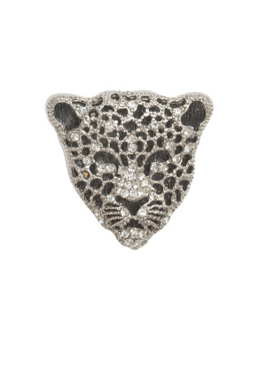 LEOPARD SILVER pin de solapa