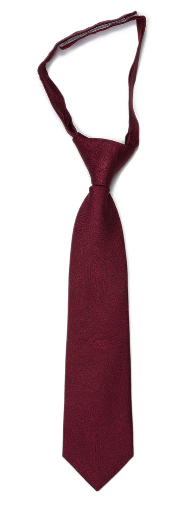 ORNATE Dark red corbata pequeña pre-atada niño