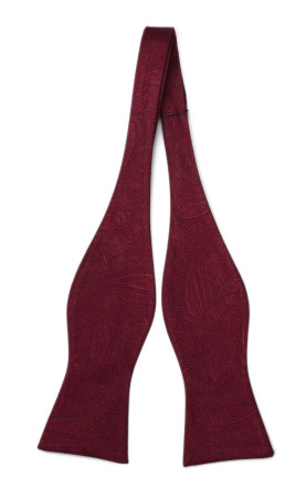ORNATE Dark red pajarita sin atar
