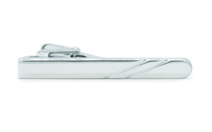 Rounded Striped Silver alfiler de corbata