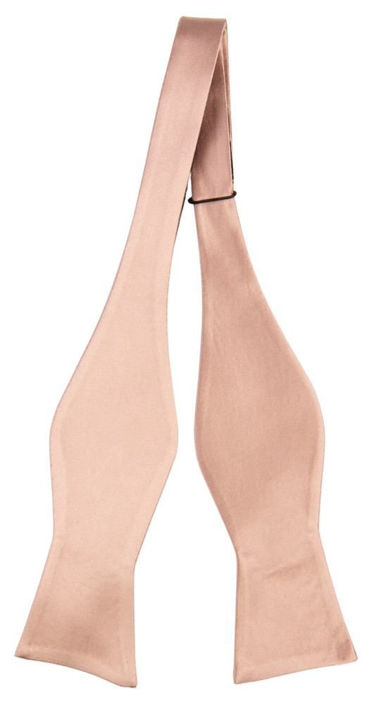 Satin Pearl Pink pajarita sin atar