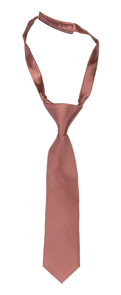 Satin Rose Wood corbata pequeña pre-atada niño