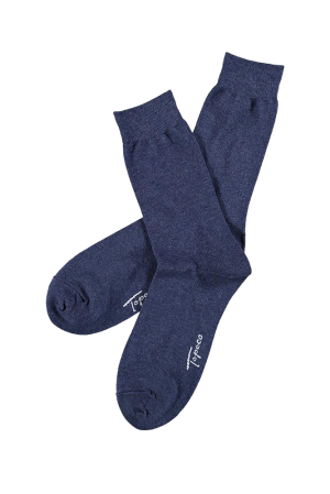SOLID COTTON BLUE MELANGE calcetines