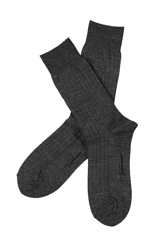 SOLID RIB ANTHRACITE MELANGE calcetines