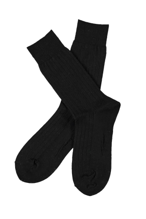 SOLID RIB BLACK calcetines