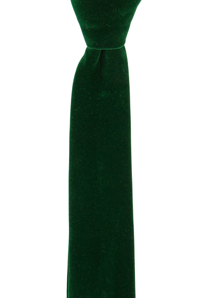 Velvet Forest Green corbata delgada